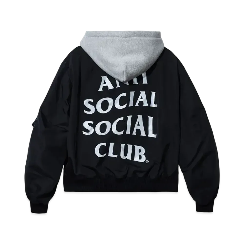ANTI SOCIAL SOCIAL CLUB Major #1 Tear Into Silence Still the Same 3M Made in LA Bomber Jacket "Black"