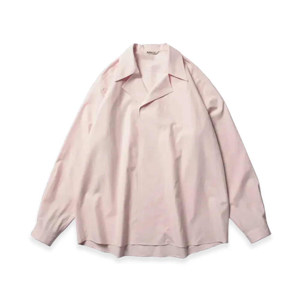 AURALEE Washed Finx Twill P/O Shirt "Light Pink"