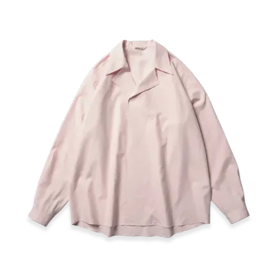 AURALEE Washed Finx Twill P/O Shirt "Light Pink"