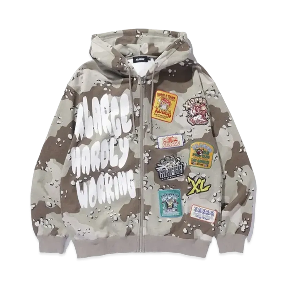 XLARGE Multi Logo Zip Up Hooded Sweatshirt "Camo"