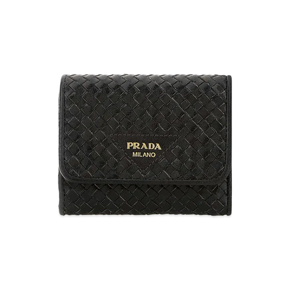 PRADA Wonen's Leather Wallet "Black"