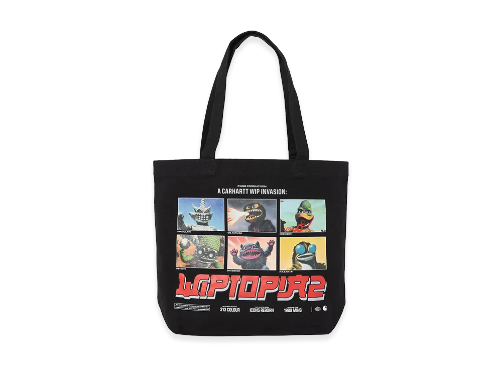 Carhartt WIP Canvas Graphic Tote "Wiptopia 2 Print Black"