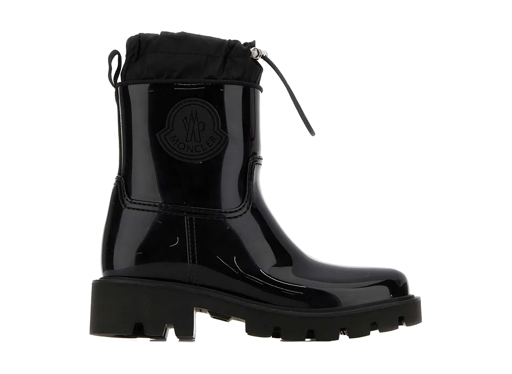 Moncler Women's Black Rubber Kick Stream Ankle Boots "Black"