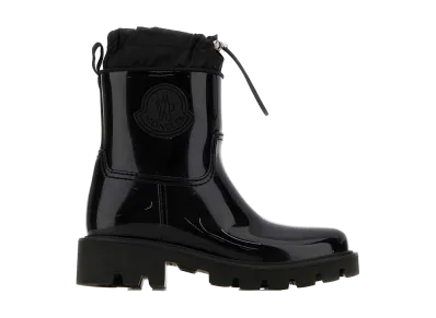 Moncler Women's Black Rubber Kick Stream Ankle Boots "Black"