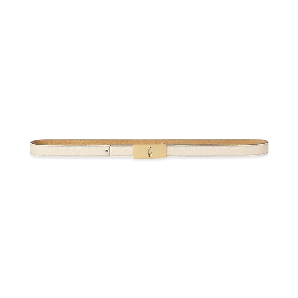 Polo Ralph Lauren Polo ID Reversible Vachetta Leather Belt "White"