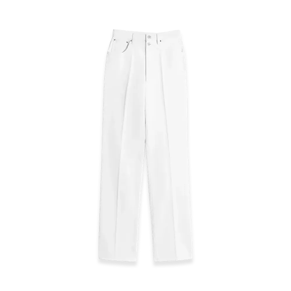 LEMAIRE Women's Denim High Waisted Straight Pants "Milk Bleached"