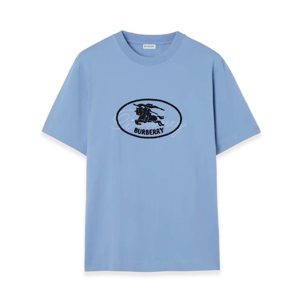 Burberry Knight Stamp Cotton Tee "Cornflower Blue"
