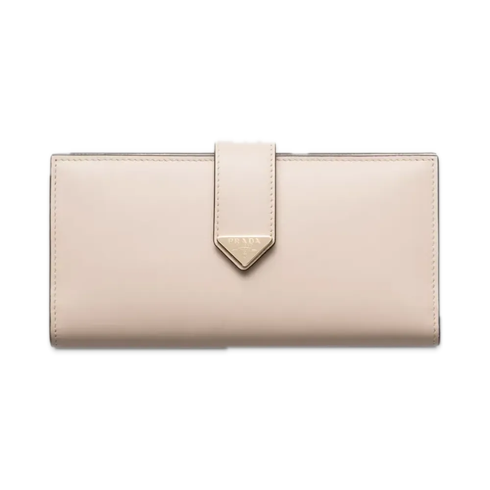 PRADA City Calf Tab Wallet "Beige"