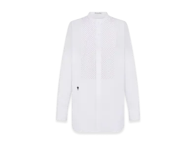 Dior Women's Cotton Poplin Embroidered with Beads Dioriviera Long Blouse "White"