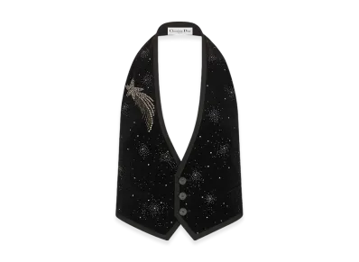 Dior Women's Cotton Velvet with Shooting Star Motif Vest "Black"