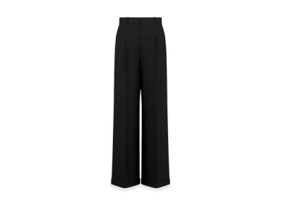 Dior Women's Wool and Mohair Wide Leg Pants "Black"
