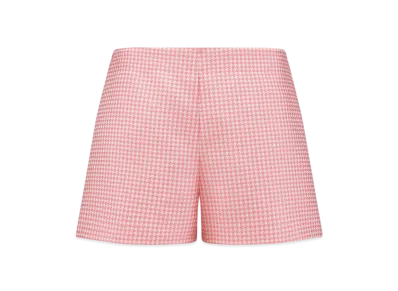 Dior Women's Micro Houndstooth Technical Cotton Jacquard Dioriviera Shorts "White/Candy Pink"