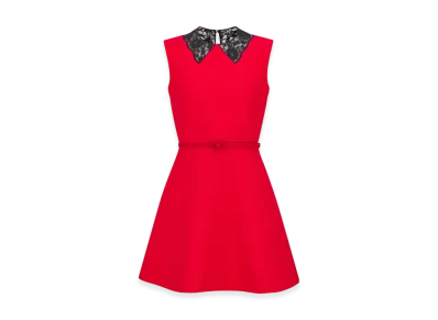 Dior Women's Lightweight Wool and Silk Dioramour Short Dress "Red"