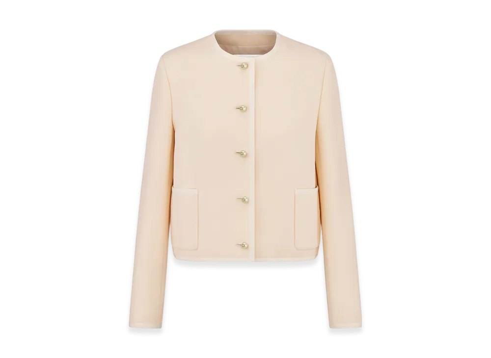 Dior Women's Wool and Silk Cropped Jacket "Ecru"