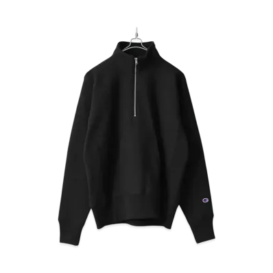 Champion Reverse Weave Half Zip Sweatshirt "Black"