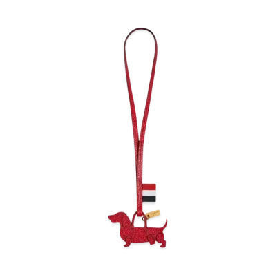 THOM BROWNE Hector Bag Charm "Red"