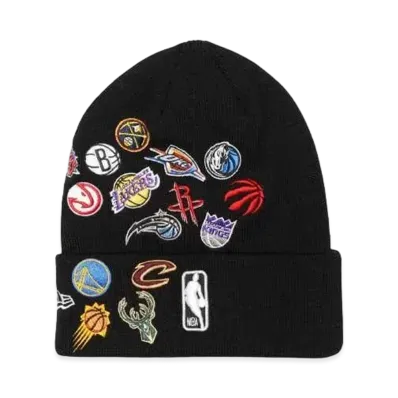 NEW ERA BASIC CUFF KNIT NBA ALLOVER "BLACK"