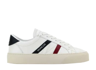 Moncler Women's White Leather Monaco 2 Sneakers "White"