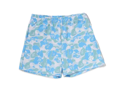 A BATHING APE Women's Baby Lisa ABC Camo Sweat Shorts "Sax"