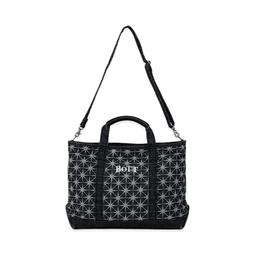 BoTT Sparkle Monogram Denim Tote Bag "WashedBlack"