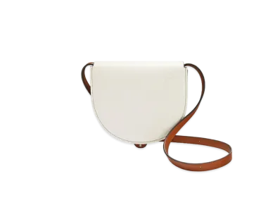 LOEWE Heel Duo Bag In Soft Natural Calfskin "Soft White / Dark Tan"