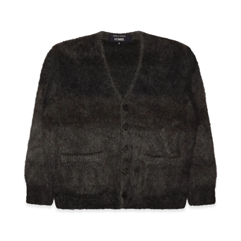 COMME des GARCONS HOMME Mohair Napped Random Stripe Jersey Knitwear "Grey"