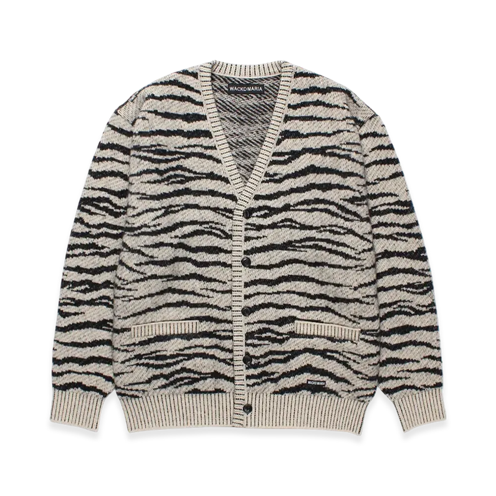 WACKO MARIA Tiger Mohair Jacquard Knit Cardigan "Ivory"