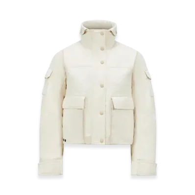 MONCLER Soignes Boucle & Cotton Short Down Jacket "White"