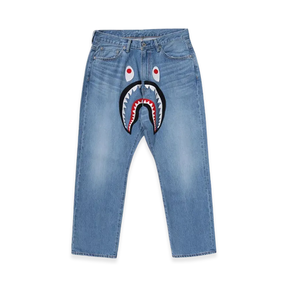 A BATHING APE Shark Loose Fit 13 Oz Denim Pants "Indigo"