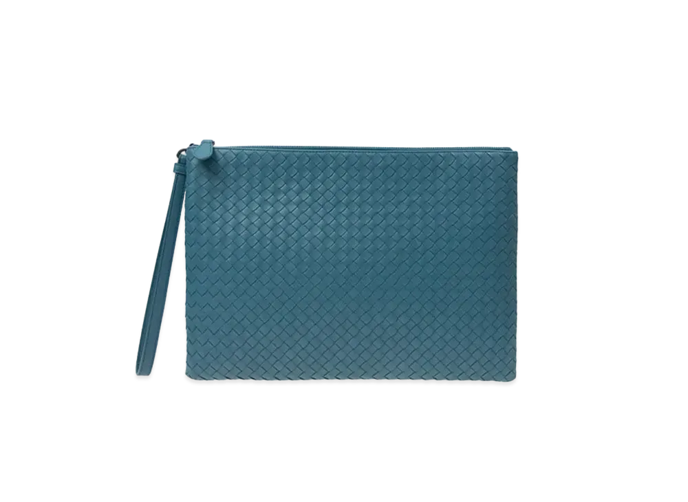 Bottega Veneta Lambskin Clutch Bag "Blue"