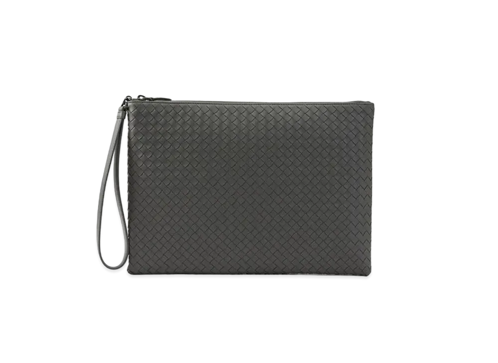 Bottega Veneta Lambskin Clutch Bag "Grey"