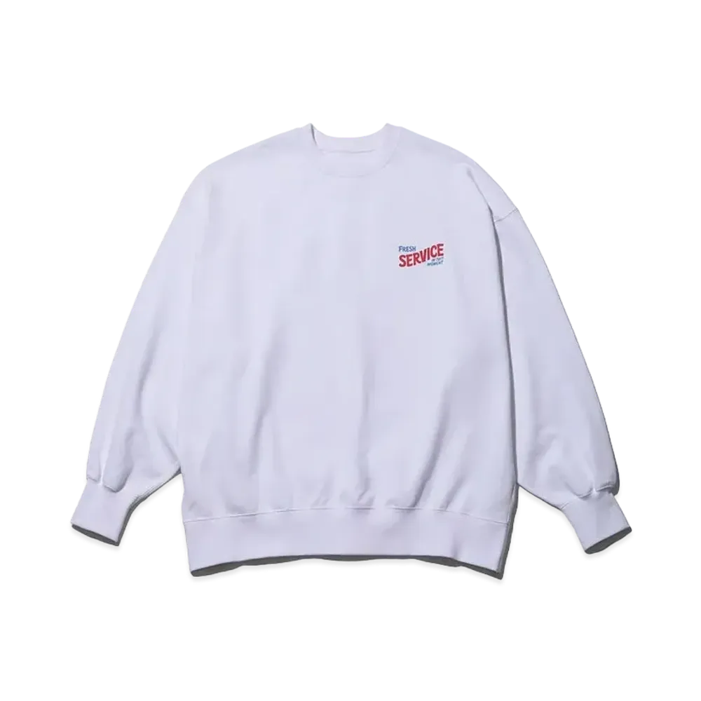 FreshService Corporate Printed Crew Neck Sweat All Day All Night "White"