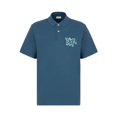 Dior x Shawn Stussy Oversized Polo Shirt "Blue"