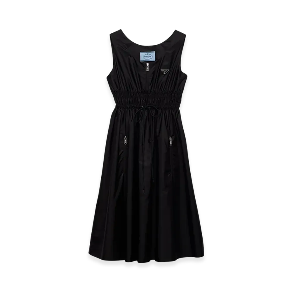 PRADA Women's Light Re Nylon Sleeveless Dress "Black"