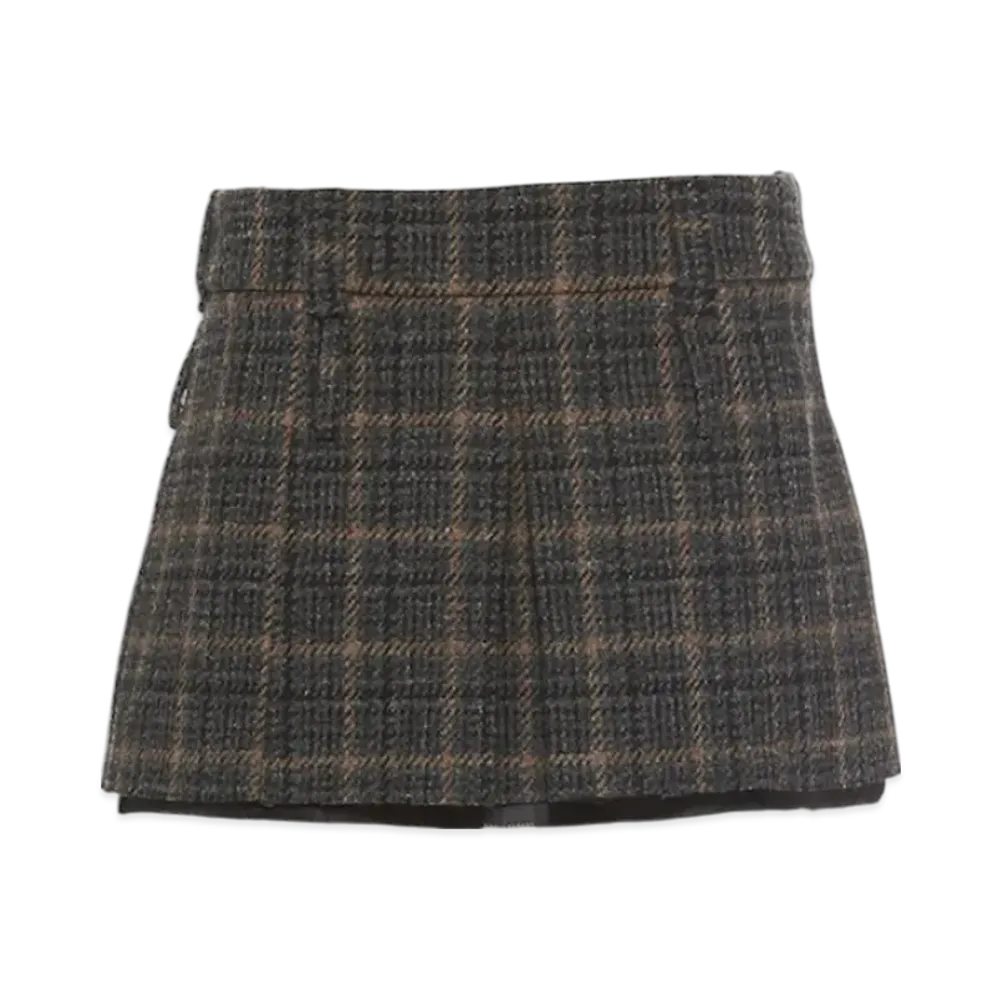 MIU MIU Women's Plaid Mini Skirt "Ebony"