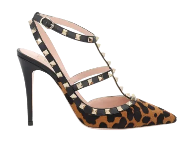 Valentino Garavani Women's Printed Calf Hair Rockstud Pumps "Animal Print"
