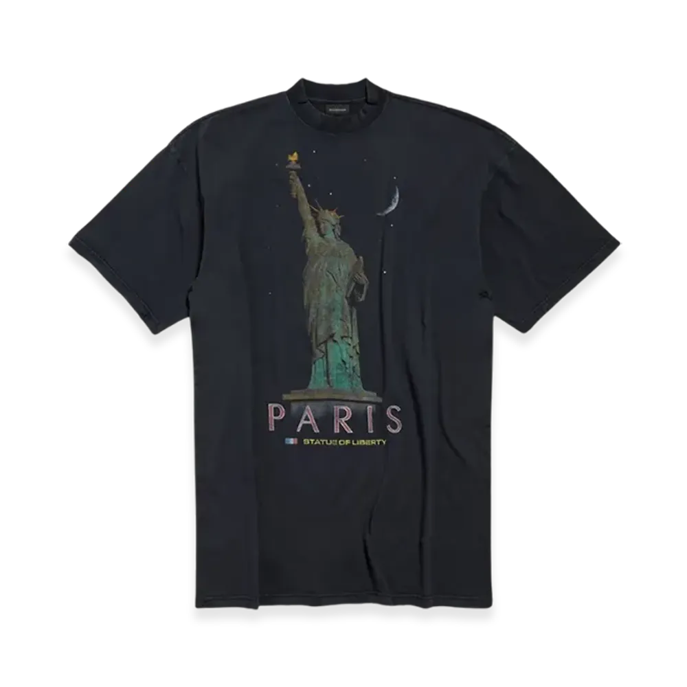 BALENCIAGA Women's Paris Liberty T-Shirt Dress "Black"