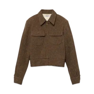 FUMIKA UCHIDA Splashed Pattern Zip-up Blouson "Brown"