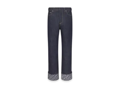 Dior Women's Boyfriend Jeans Cotton Denim with Dior Oblique "Blue"