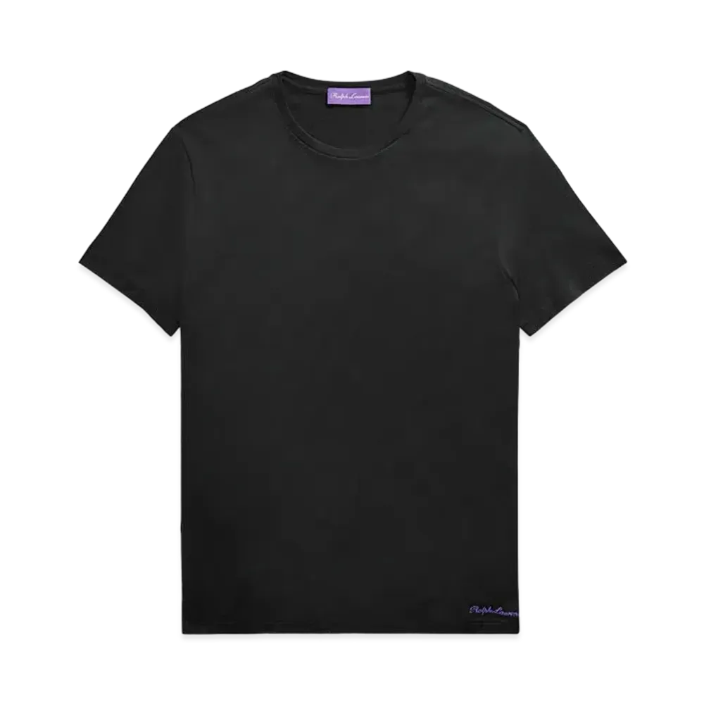 Ralph Lauren Purple Label Cotton Lyle Crewneck Tee "Black"