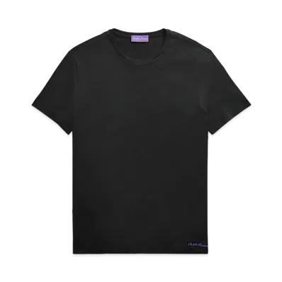 Ralph Lauren Purple Label Cotton Lyle Crewneck Tee "Black"