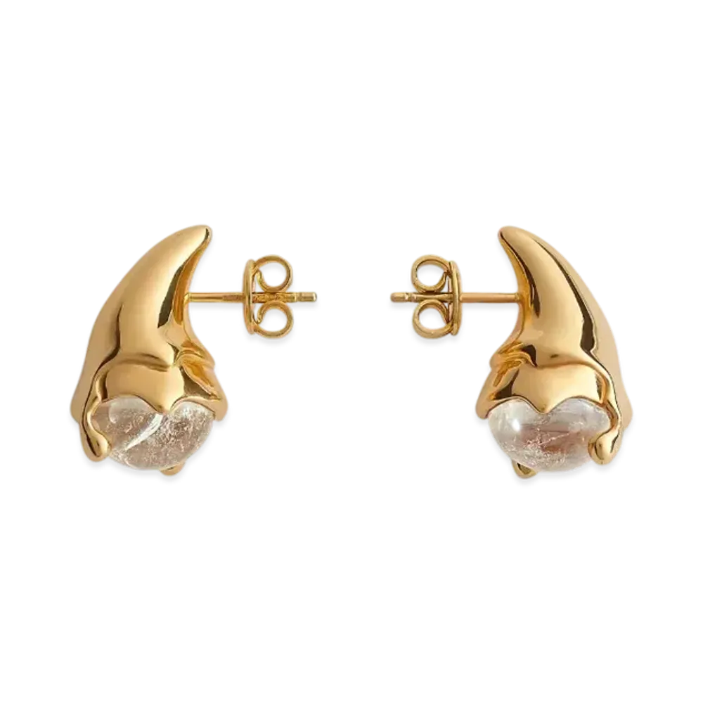 Bottega Veneta Mini Drop Earrings "Rock Crystal Quartz"