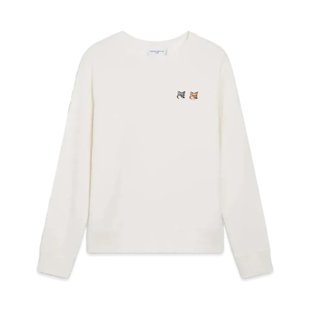 Maison Kitsune Double Fox Head Patch Classic Sweatshirt "Ecru"