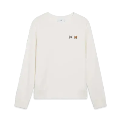 Maison Kitsune Double Fox Head Patch Classic Sweatshirt "Ecru"