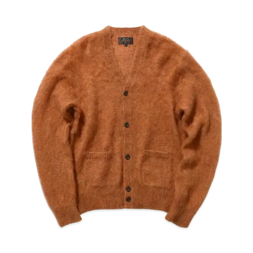 BEAMS Cardigan Stretch Mohair "Orange"
