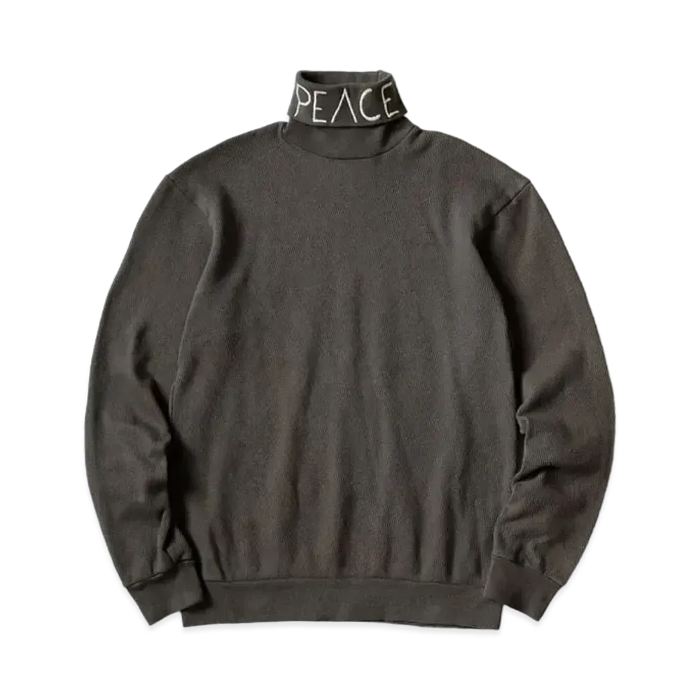 KAPITAL Waffle India High Neck Long Tee "Charcoal"