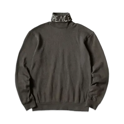 KAPITAL Waffle India High Neck Long Tee "Charcoal"