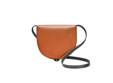 LOEWE Heel Duo Bag In Soft Natural Calfskin "Dark Tan / Black"