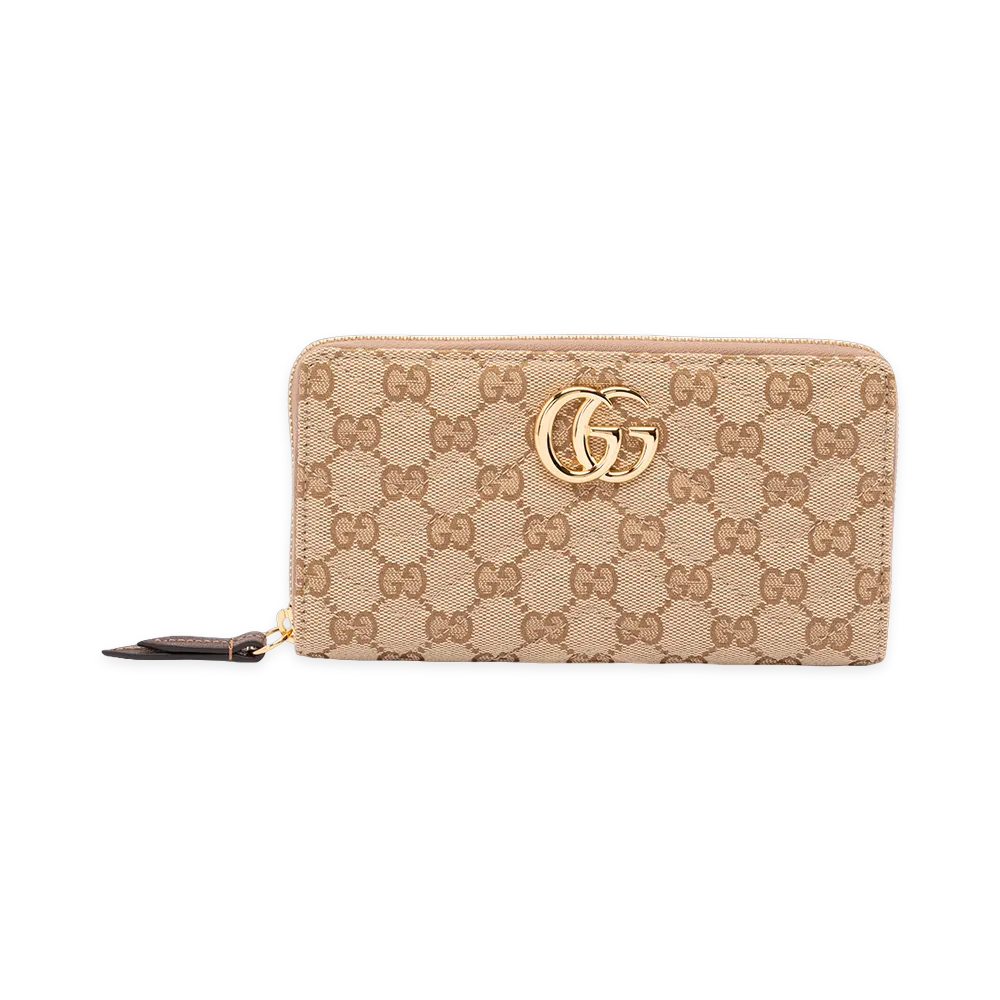 GUCCI Women's GG Marmont Zip-Around Wallet "Beige"