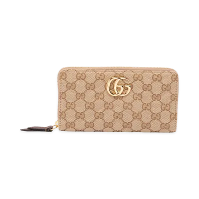 GUCCI Women's GG Marmont Zip-Around Wallet "Beige"